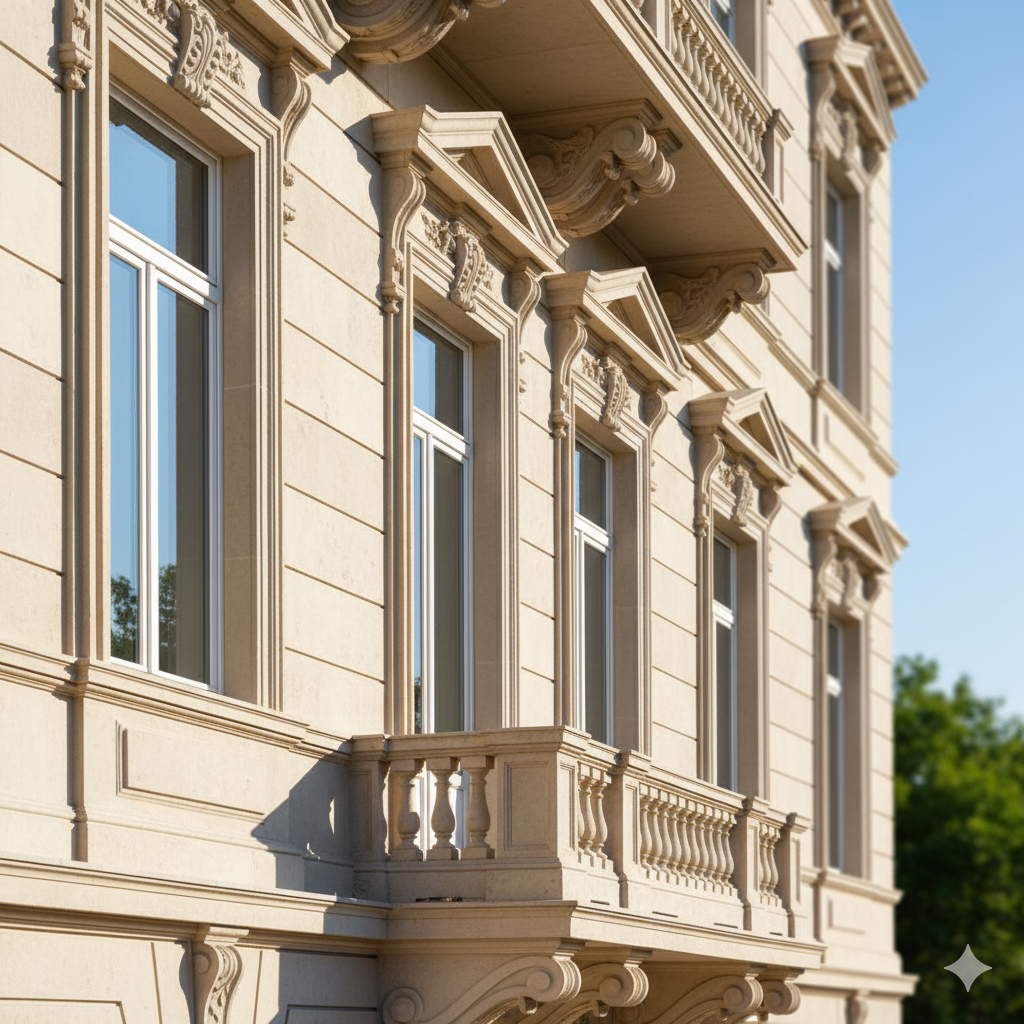 Fassadenreinigung eines Gebäudes